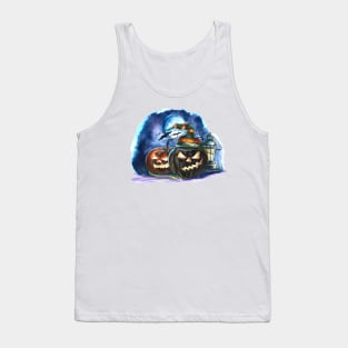 Pumpkin Scary Halloween background Tank Top